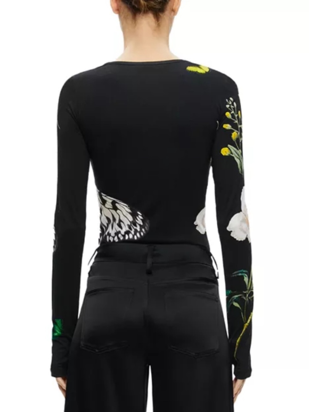 Alice + Olivia Delaina Long Sleeve Top In Essential Floral size M - Picture 4 of 14